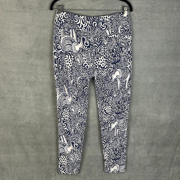 Lilly Pulitzer Pants Womens 8 Navy Luxletic Corso UPF 50+ Comfort Preppy Stretch - Picture 6 of 14